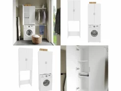 Vicco Mueble de lavadora 64x26x190 martha Blanco Best