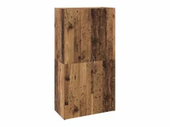 Armario Oficina|Mueble de oficina con estante de madera antigua 60 x 32 x 115 cm