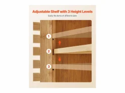 Mueble De Pared Para Baño|Mueble de Pared de Baño SucceBuy, 2 Puertas y Estante Ajustable con 3 Niveles de Altura, Botiquín de Almacenamiento sobre el Inodoro