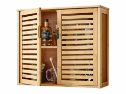 Mueble De Pared Para Baño|Mueble de Pared de Baño SucceBuy, 2 Puertas y Estante Ajustable con 3 Niveles de Altura, Botiquín de Almacenamiento sobre el Inodoro