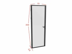 Vente-unique Puerta Con Marco|Mueble de puerta reversible de aluminio y cristal esmerilado - Al. 204 x An. 73 cm - LOXTON