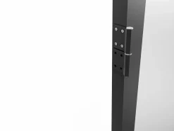 Vente-unique Mueble de puerta reversible de aluminio y cristal esmerilado - Al. 204 x An. 93 cm - LOXTON Negro Best