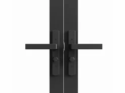 Vente-unique Puerta Con Marco|Mueble de puerta reversible de doble hoja con cristal templado - 2 x Al 204 x An 73 cm - LOXTON