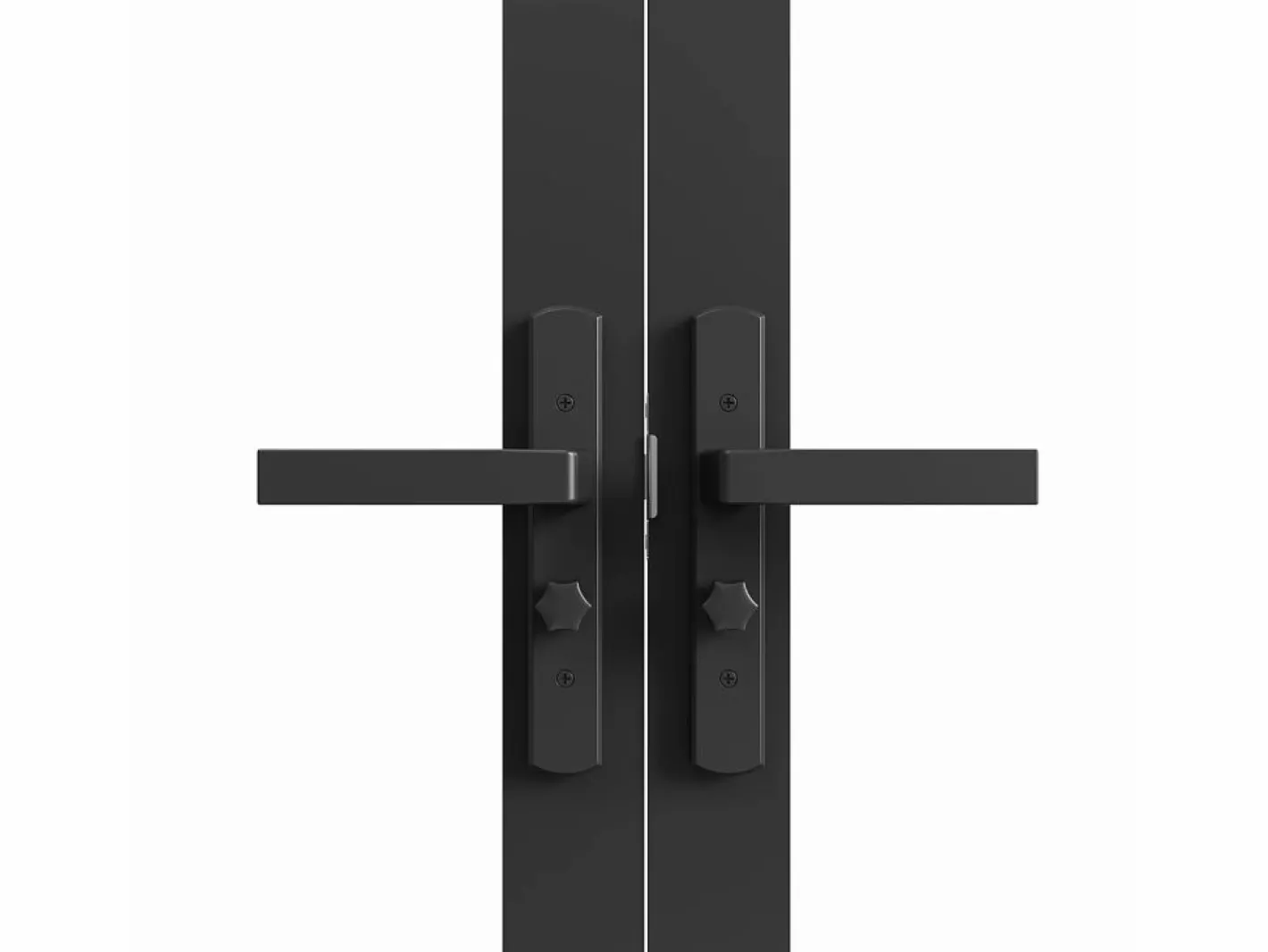Vente-unique Puerta Con Marco|Mueble de puerta reversible de doble hoja con cristal templado - 2 x Al 204 x An 73 cm - LOXTON