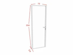Vente-unique Puerta Con Marco|Mueble de puerta reversible de aluminio y cristal templado - Al. 204 x An. 73 cm - LOXTON