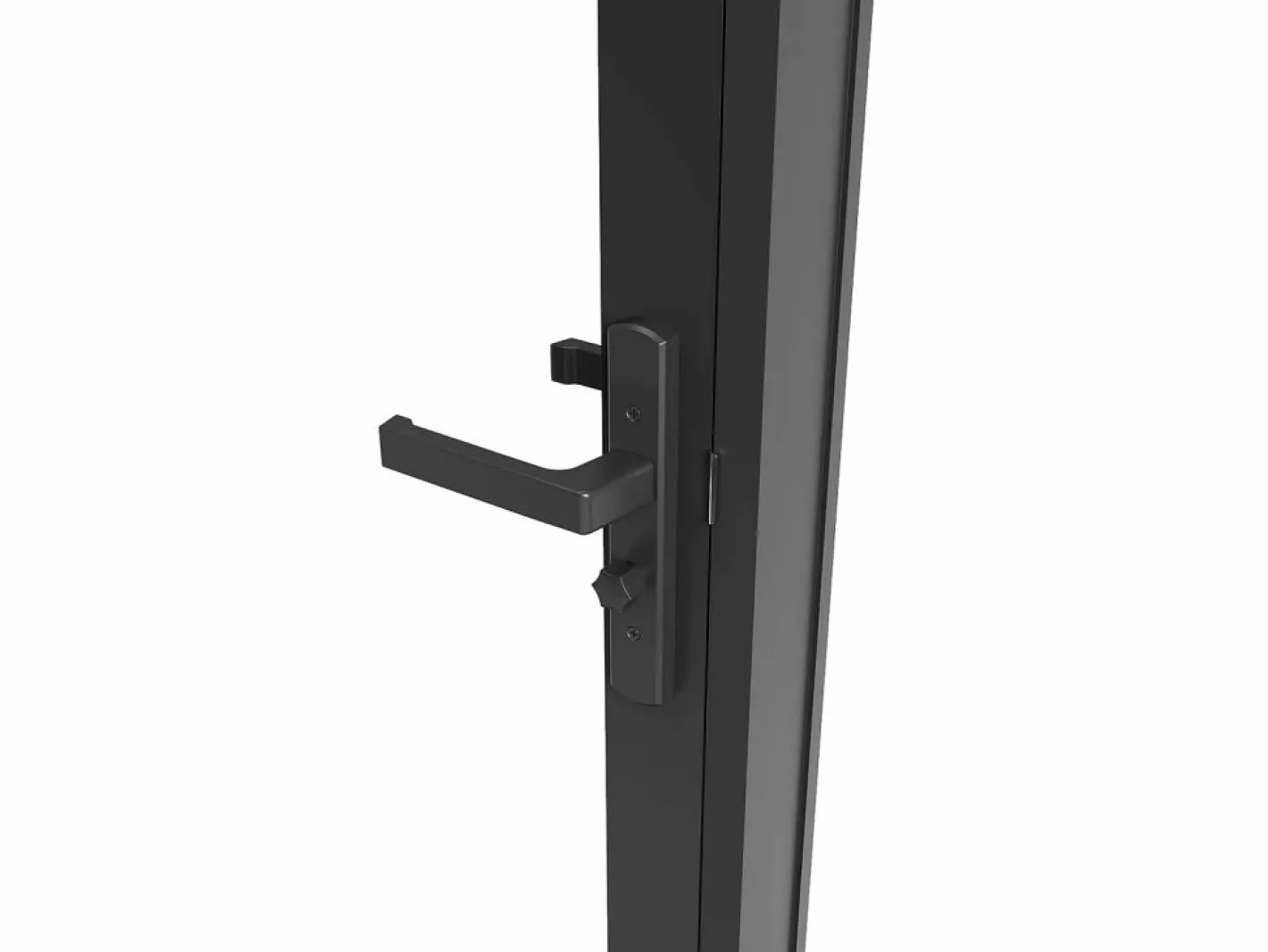 Vente-unique Mueble de puerta reversible de aluminio y cristal esmerilado - Al. 204 x An. 83 cm - LOXTON Negro Outlet