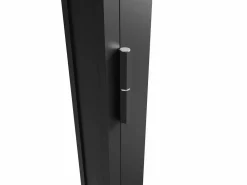 Vente-unique Mueble de puerta reversible de aluminio y cristal esmerilado - Al. 204 x An. 83 cm - LOXTON Negro Outlet