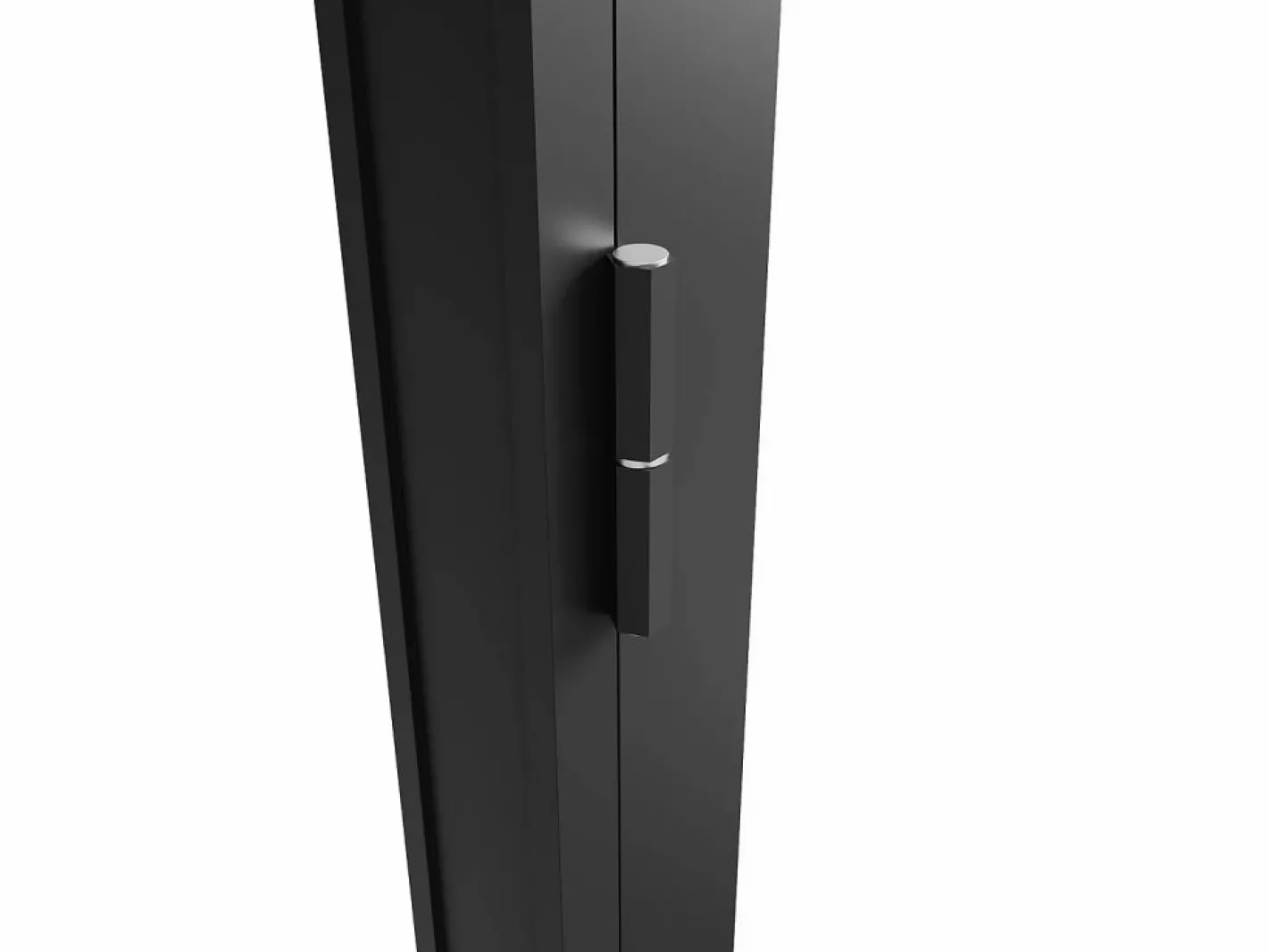 Vente-unique Mueble de puerta reversible de aluminio y cristal esmerilado - Al. 204 x An. 83 cm - LOXTON Negro Outlet