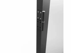 Vente-unique Mueble de puerta reversible de aluminio y cristal esmerilado - Al. 204 x An. 83 cm - LOXTON Negro Outlet