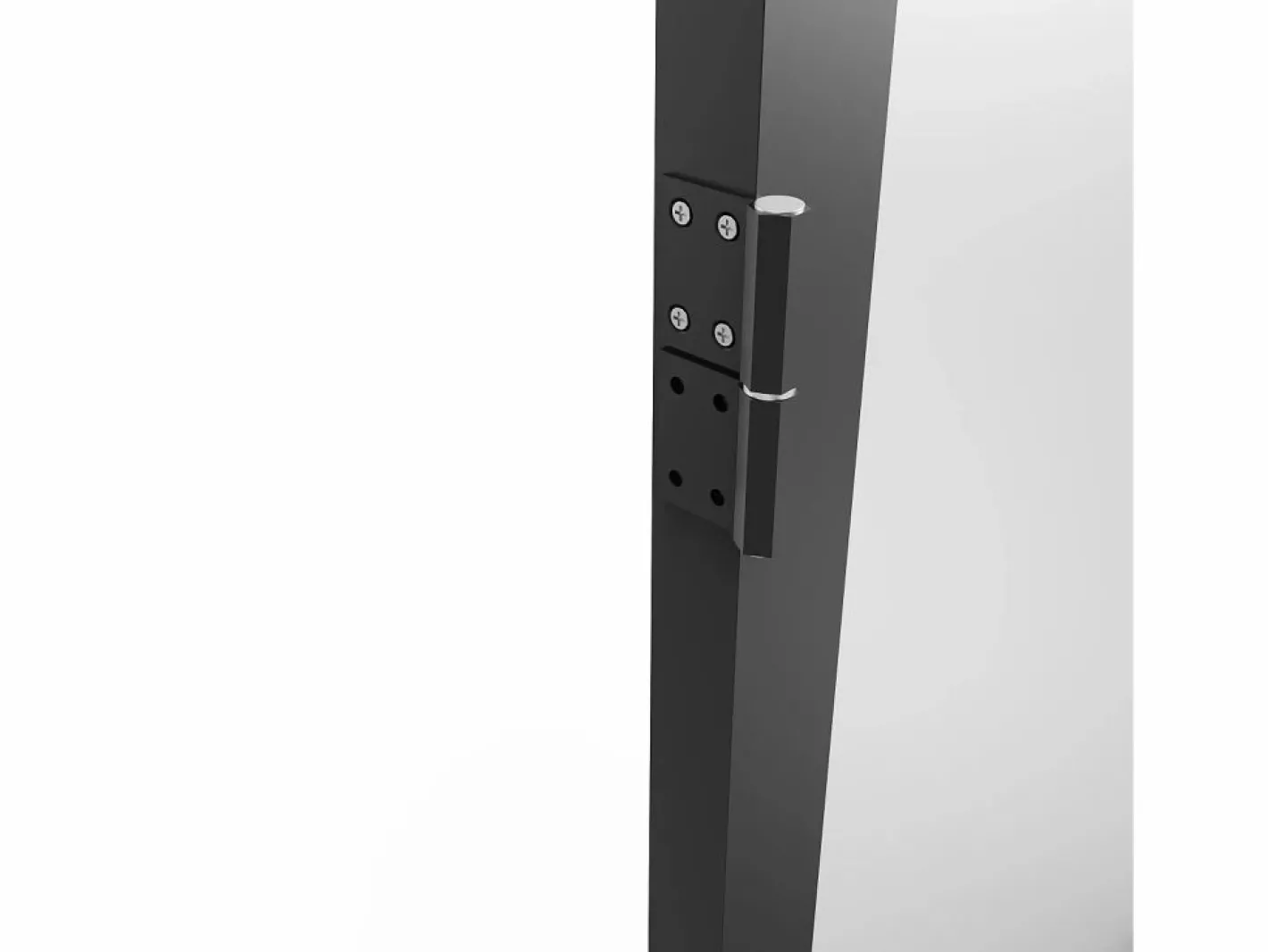 Vente-unique Mueble de puerta reversible de aluminio y cristal esmerilado - Al. 204 x An. 83 cm - LOXTON Negro Outlet