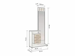 duehome Mueble de recibidor Prisma Cambria - Blanco Best