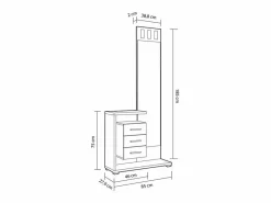 duehome Mueble de recibidor Prisma Cambria - Blanco Best