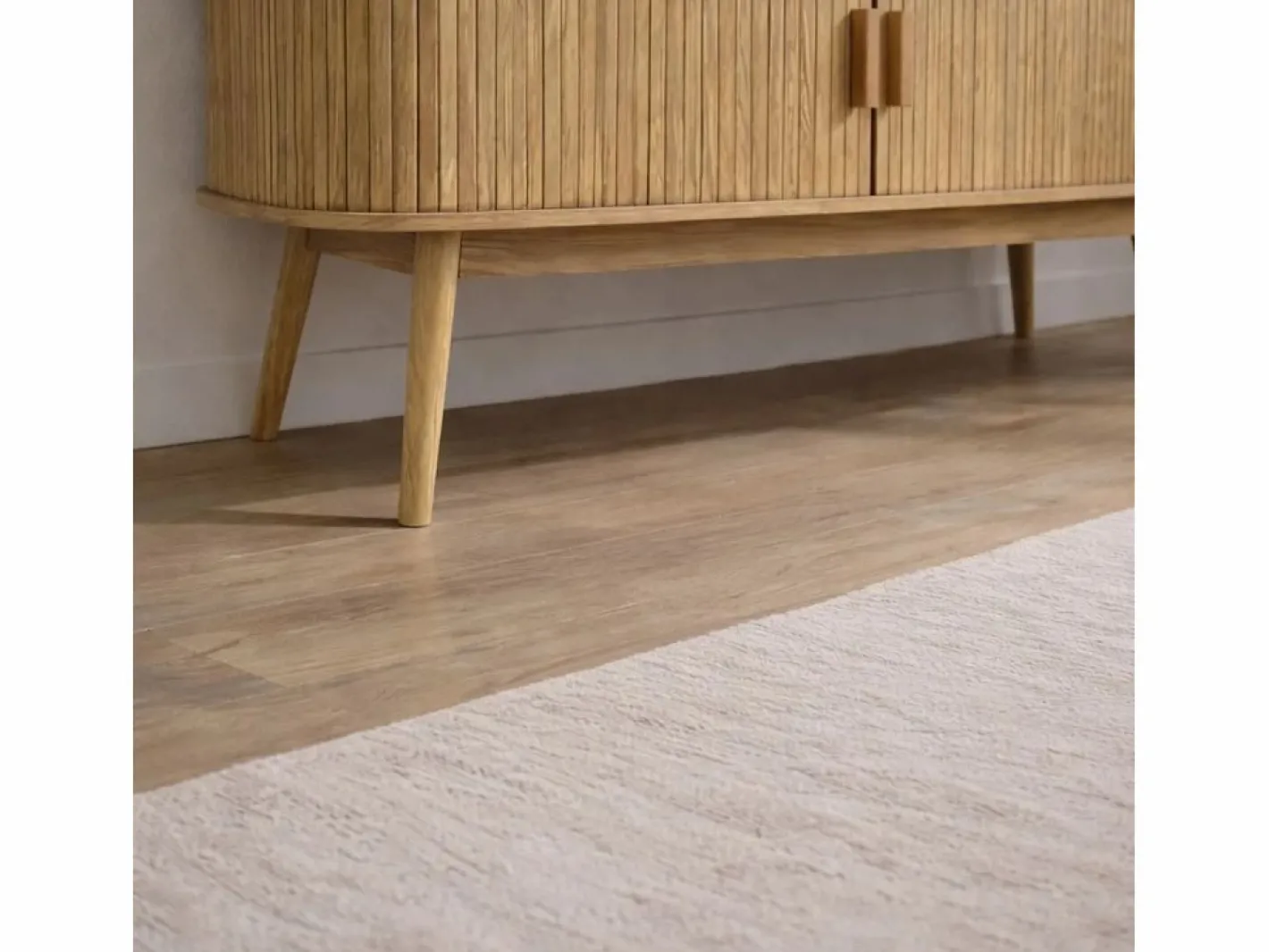 Calicosy Mueble de TV 2 Puertas Corredizas L119 cm - ERNEST Color natural claro New