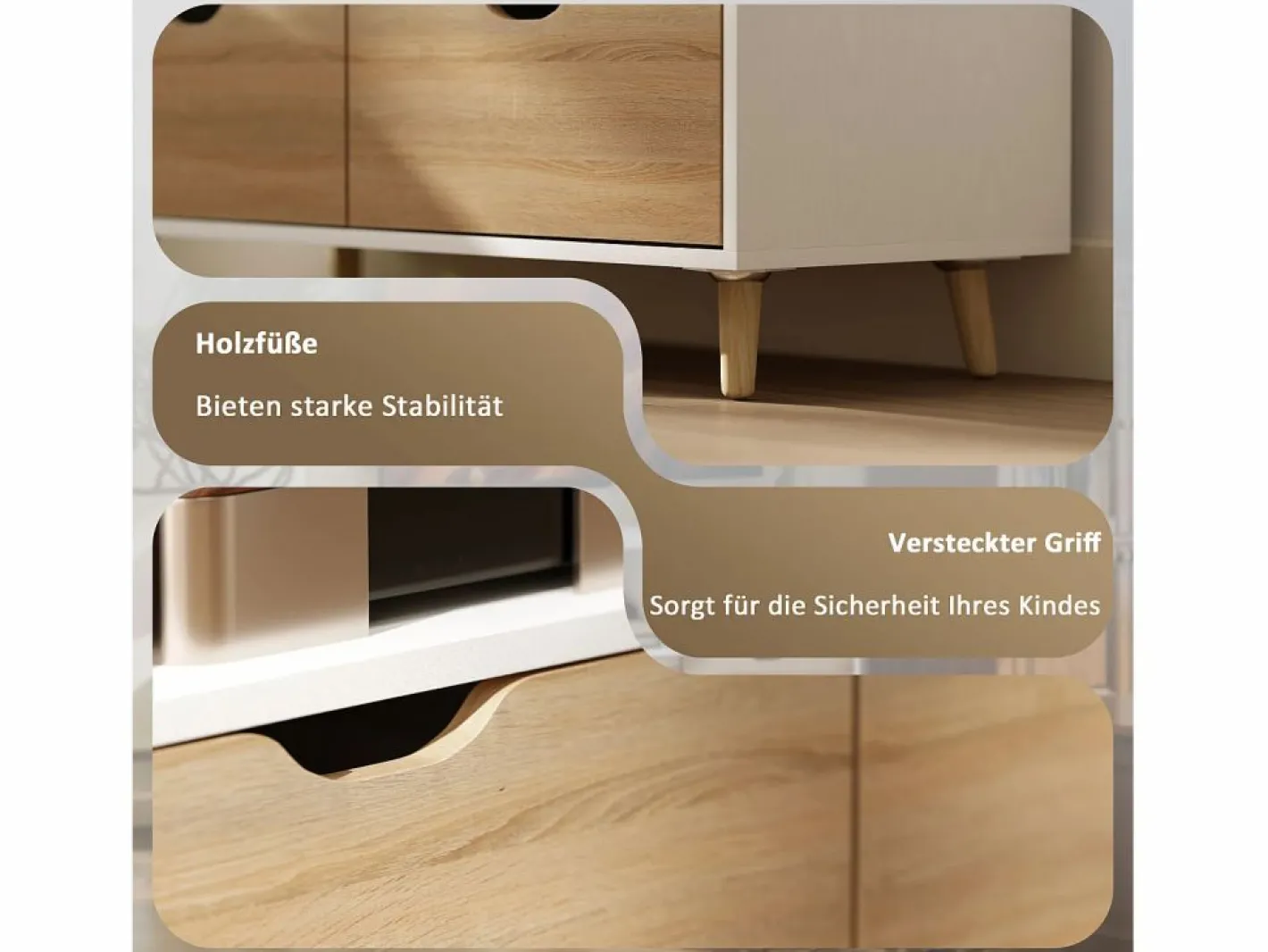 Mueble de TV de 99 cm con cajón y 2 estantes, mueble de TV moderno para salón Blanco Sale
