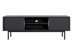 Vente-unique Mueble de TV con 2 puertas y 2 estantes - - DABRIANA Negro Outlet