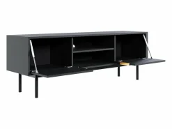 Vente-unique Mueble de TV con 2 puertas y 2 estantes - - DABRIANA Negro Outlet