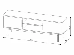 Vente-unique Mueble de TV con 2 puertas y 2 estantes - - DABRIANA Negro Outlet