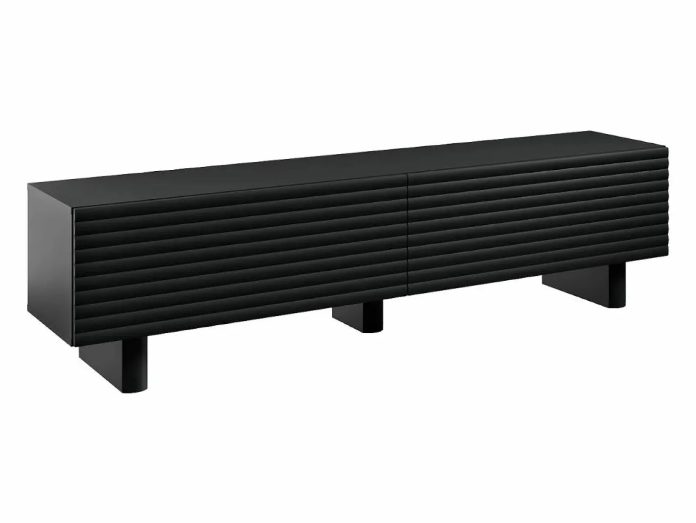 Vente-unique Mueble de TV con 2 puertas, 180 cm, en MDF - - LUDIMA Negro Clearance
