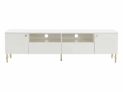 Mueble de TV con 2 puertas, 2 cajones y 2 huecos - y dorado - ALOBARA^Vente-unique New