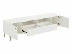 Mueble de TV con 2 puertas, 2 cajones y 2 huecos - y dorado - ALOBARA^Vente-unique New