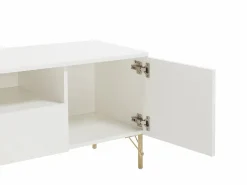 Mueble de TV con 2 puertas, 2 cajones y 2 huecos - y dorado - ALOBARA^Vente-unique New