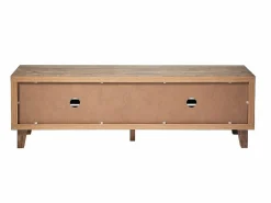 Mueble de TV con 2 puertas correderas de lamas perforadas L140 cm - LIAM^Calicosy Clearance