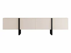 Vente-unique Mueble Tv|Mueble de TV con 4 puertas en MDF - y Negro - LUVONIA