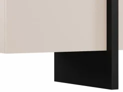 Vente-unique Mueble Tv|Mueble de TV con 4 puertas en MDF - y Negro - LUVONIA