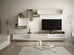 Mueble de TV con almacenaje - Natural claro y blanco - TALOLI II^Vente-unique New