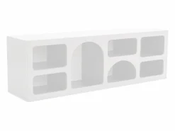 Vente-unique Mueble de TV de diseño con 7 estantes - Color: - LUELA Blanco Discount