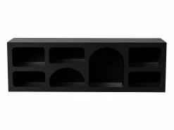 Vente-unique Mueble de TV de diseño con 7 estantes - Color: - LUELA Negro Outlet