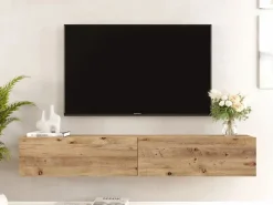 Mueble de TV de pared con 2 puertas - Luz natural - AUBEPINA^Vente-unique Sale