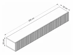 Vente-unique Mueble de TV flotante con 3 puertas - - DANTAY de Pascal Morabito Beige Best