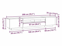 Mueble de TV luces LED madera roble artisan 200x35x40 cm^vidaxl Best