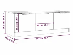 Mueble de TV madera contrachapada hormigón 102x35x36,5 cm^Clicnbuy Outlet