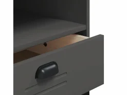 Mueble de TV VIKEN de madera maciza de pino gris antracita Marru00f3n Outlet