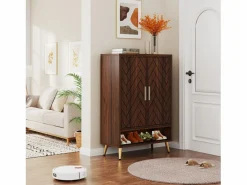 Tribesigns Mueble de zapatos con 2 puertas, mueble de almacenamiento de zapatos de 6 niveles, separadores ajustables, para el recibidor, salón, marrón Marru00f3n chocolate Outlet