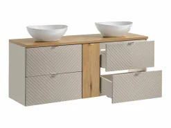 Mueble doble lavabo 140cm 4 cajones 1 puerta Manoa Cachemira y madera^Petits-Meubles Hot