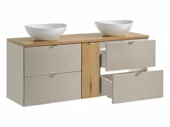 Mueble doble lavabo 140cm 4 cajones 1 puerta Manoa Cachemira y madera^Petits-Meubles Hot