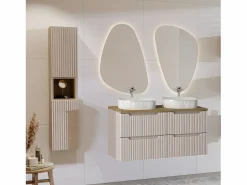 Petits-Meubles Mueble doble lavabo 120cm 4 cajones Riva Cachemira y Madera Beige Outlet