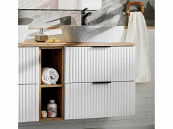 Petits-Meubles Mueble doble lavabo 140cm 2 nichos Adriel Blanco Online
