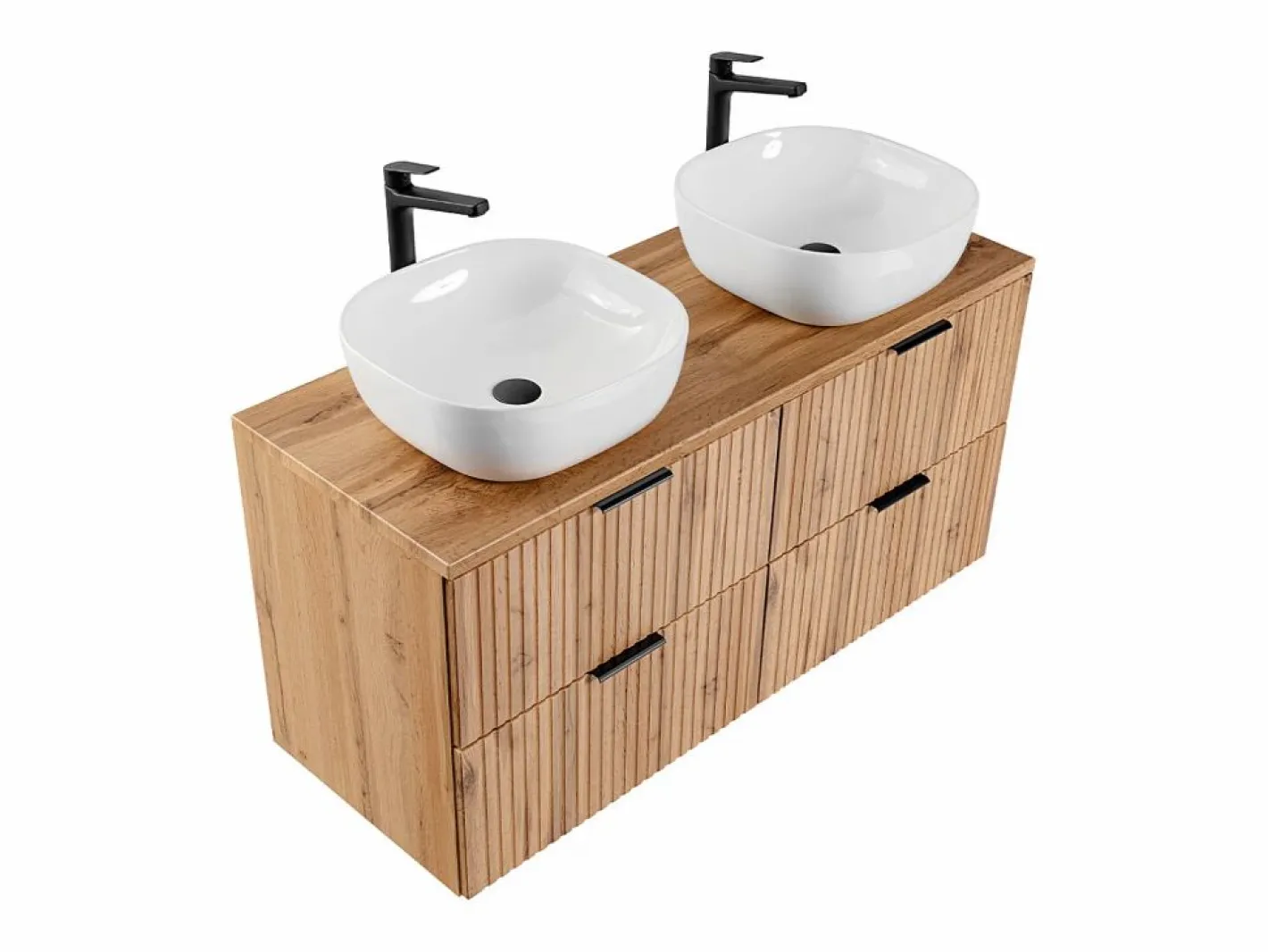 Petits-Meubles Mueble doble lavabo 120cm Adriel Madera Color natural claro New