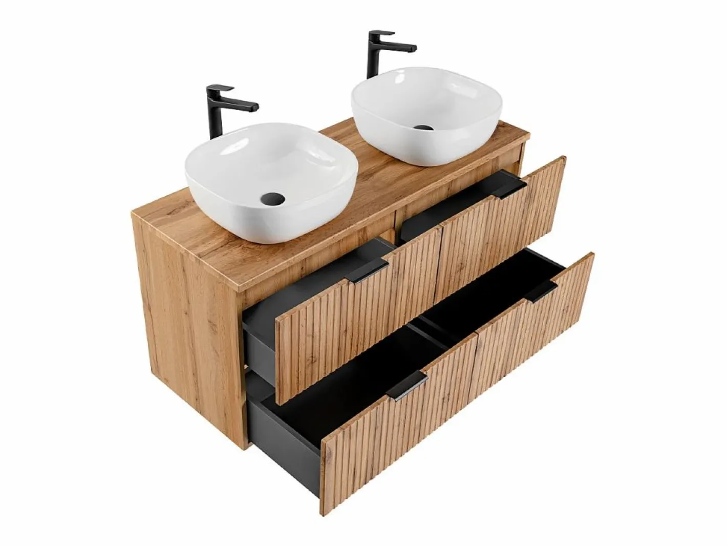 Petits-Meubles Mueble doble lavabo 120cm Adriel Madera Color natural claro New