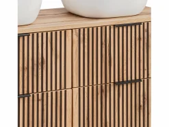 Petits-Meubles Mueble doble lavabo 120cm Gaia Madera y Negro Clearance