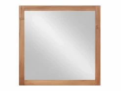 Vente-unique Mueble doble lavabo de madera de acacia y espejo - 90 cm - PENEBEL Color natural oscuro Discount