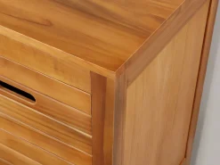 Mueble doble lavabo de madera de acacia - Mueble de baño - 130 cm - PULUKAN^Vente-unique