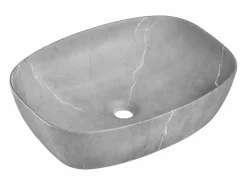 Petits-Meubles Mueble doble lavabo imitación piedra 120cm Adriel Cachemira y Madera Beige / Color natural claro