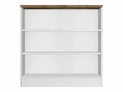 Mueble estantería de cocina Sole con 3 estantes brillo y roble 90x90x25 cm Blanco New