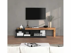 Mueble extensible para TV Chronos con 1 puerta abatible antracita/roble 190/350x40x51 cm^ Outlet