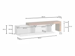 Mueble extensible para TV Chronos con 1 puerta abatible antracita/roble 190/350x40x51 cm^ Outlet